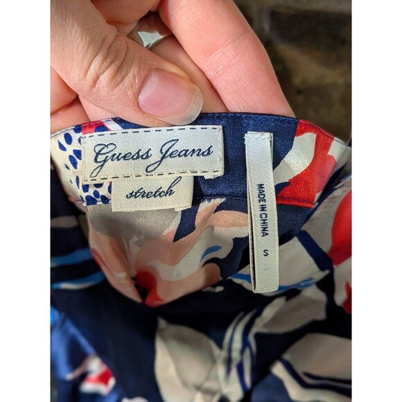 GUESS Jeans Camisole Top 100% Silk Habana Tropical Small Y2k 2000s Retro Boho - Picture 5 of 6